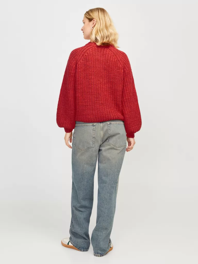 JACK & JONES Swetry^JXKELLY Sweter wkładany przez głowę Czerwony
