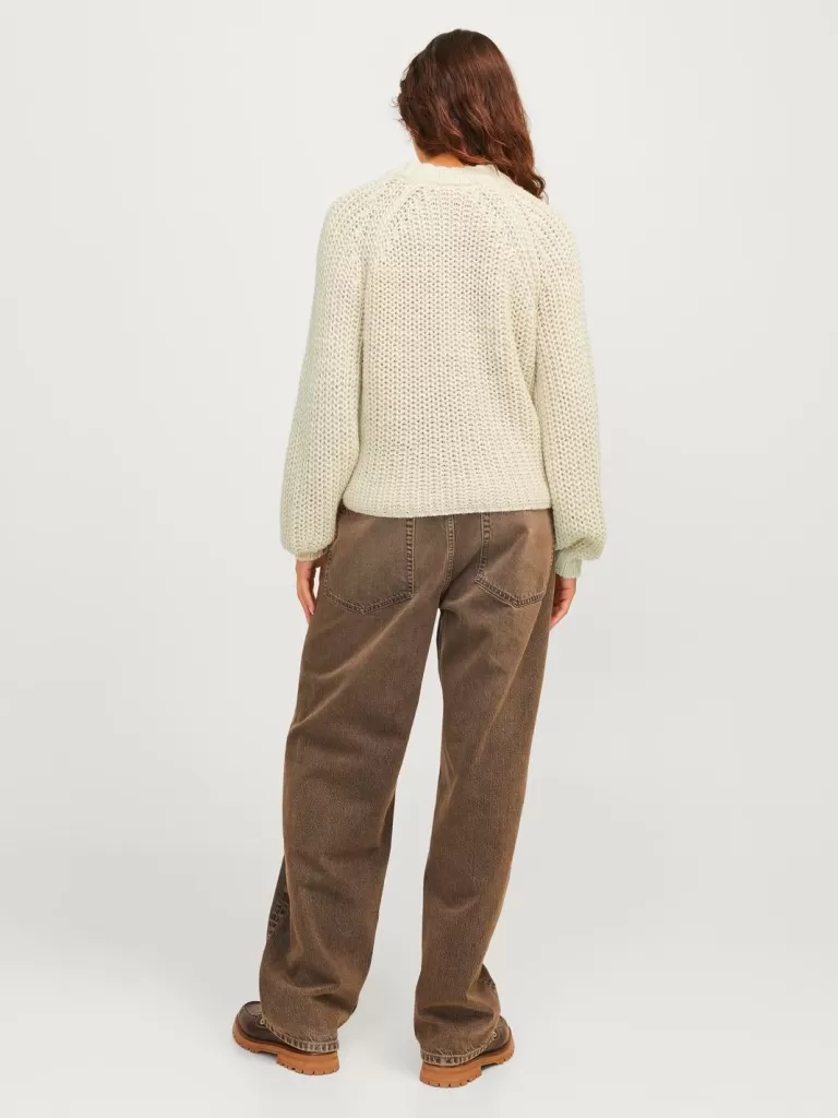 JACK & JONES Swetry^JXKELLY Sweter wkładany przez głowę Biały