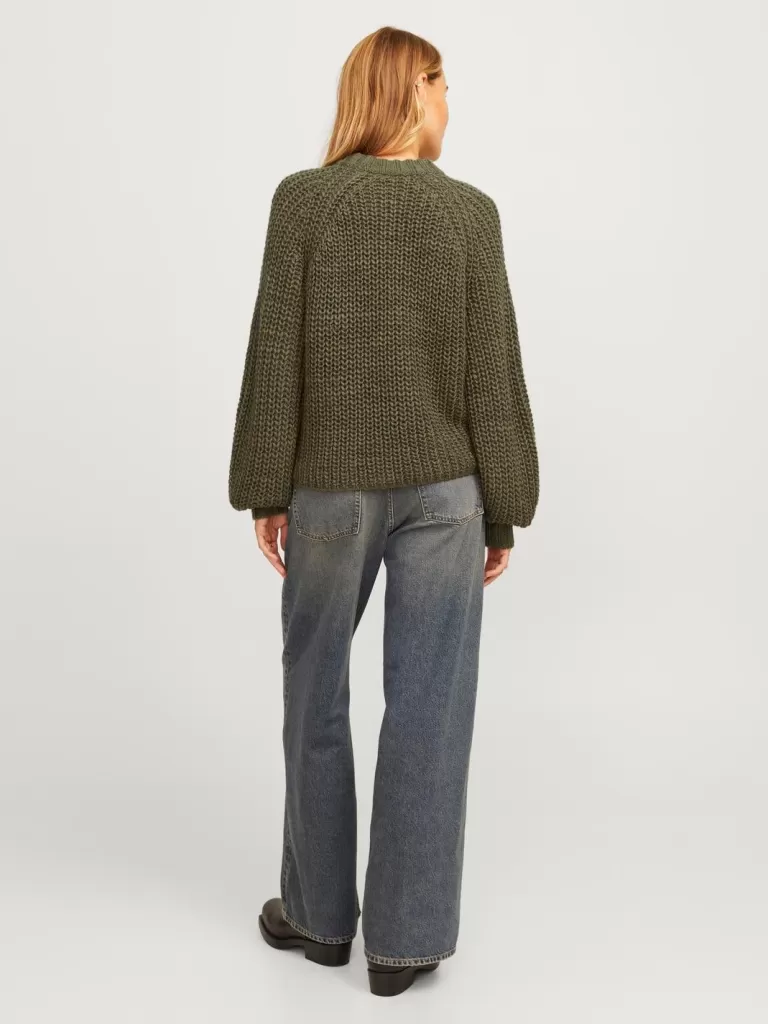 JACK & JONES Swetry^JXKELLY Sweter wkładany przez głowę Zielony