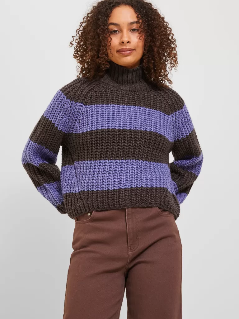 JACK & JONES Swetry^JXKELVY Sweter wkładany przez głowę Fioletowy