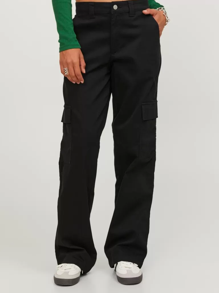 JACK & JONES Spodnie^JXKENDAL Spodnie bojówki Czarny