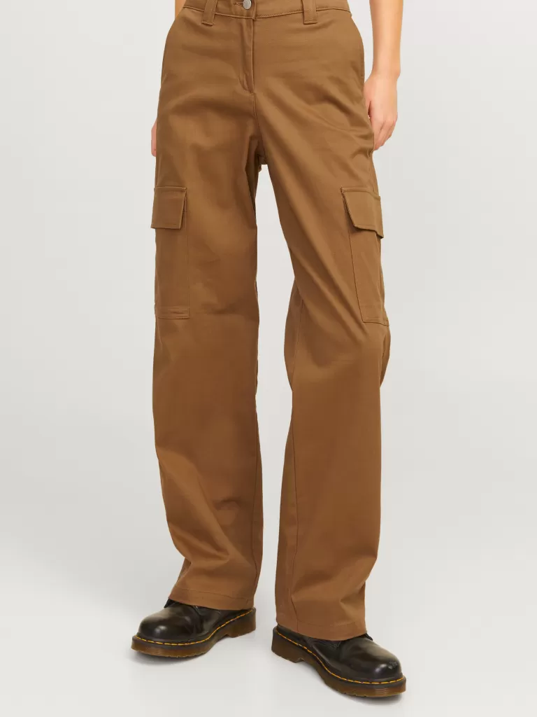 JACK & JONES Spodnie^JXKENDAL Spodnie bojówki Brązowy
