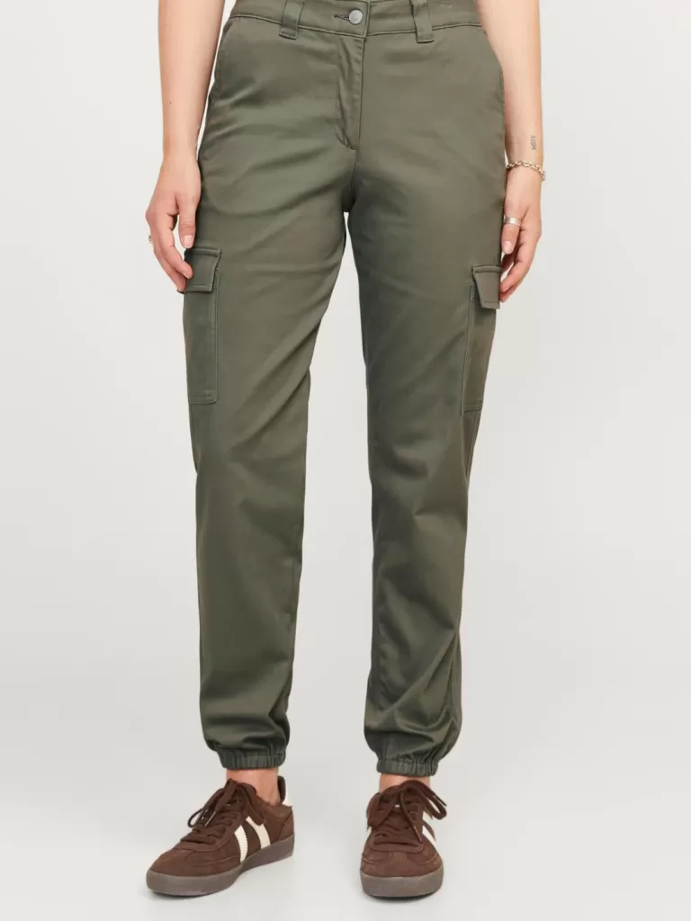 JACK & JONES Spodnie^JXKENDAL Spodnie bojówki Zielony