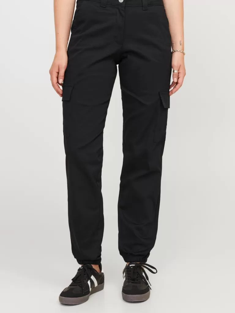 JACK & JONES Spodnie^JXKENDAL Spodnie bojówki Czarny