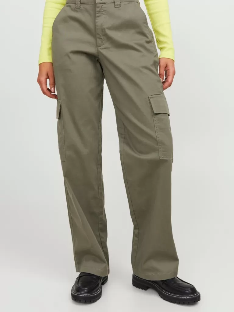 JACK & JONES Spodnie^JXKENDAL Spodnie bojówki Zielony