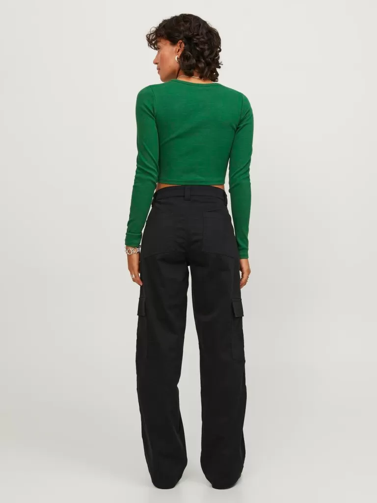 JACK & JONES Spodnie^JXKENDAL Spodnie bojówki Czarny