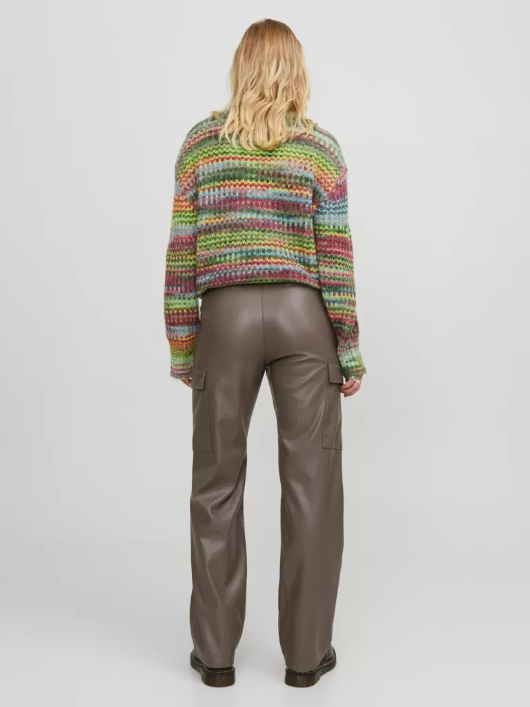 JACK & JONES Spodnie^JXKENYA Spodnie ze sztucznej skóry Brązowy