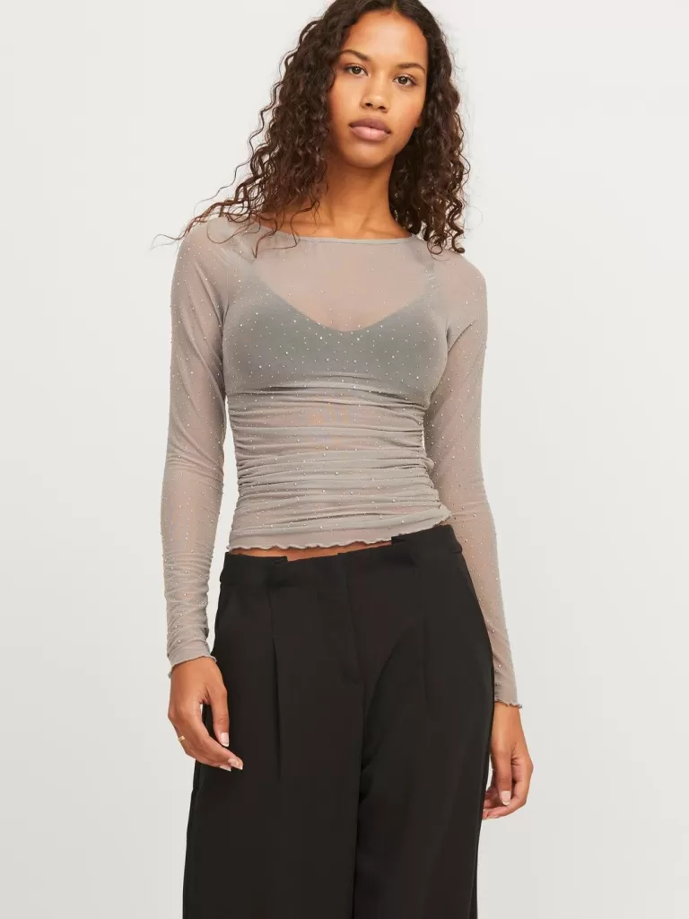 JACK & JONES Topy^JXKIA Góra Szary