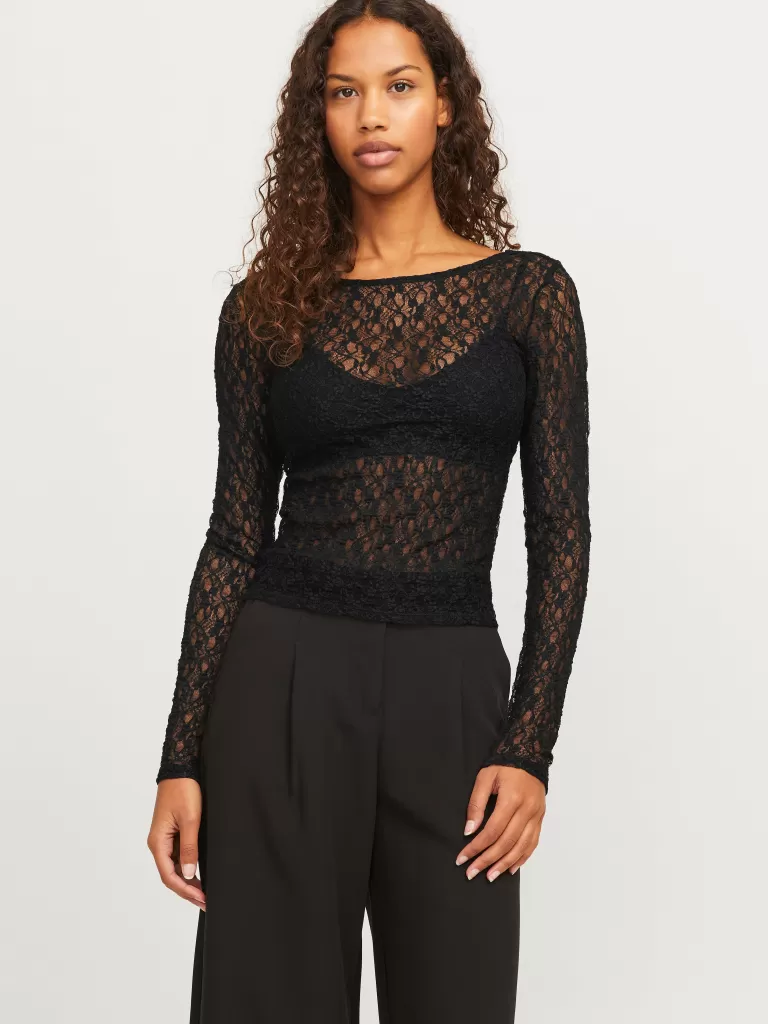 JACK & JONES Topy^JXLEAH Góra Czarny