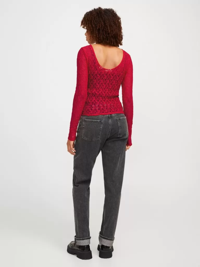 JACK & JONES Topy^JXLEAH Góra Czerwony