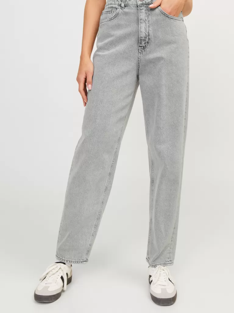 JACK & JONES Jeansy^JXLISBON MOM HW JEANS R4040 DNM NOOS Szary