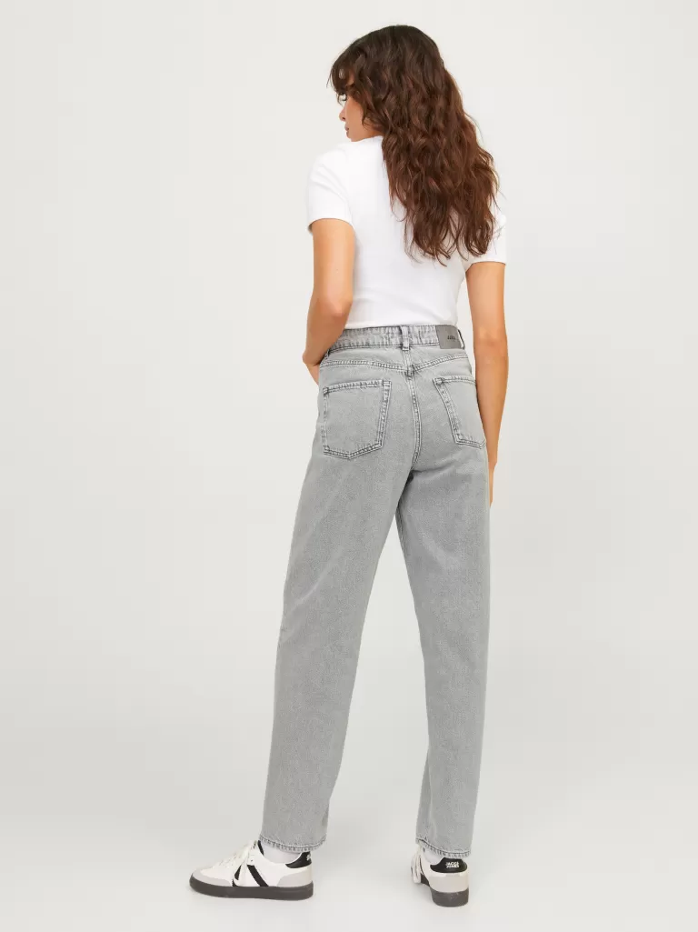JACK & JONES Jeansy^JXLISBON MOM HW JEANS R4040 DNM NOOS Szary