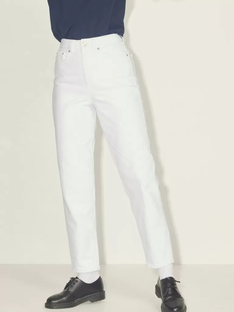 JACK & JONES Jeansy | Denim^JXLISBON MOM HW MR4012 JEANS DNM LN Biały