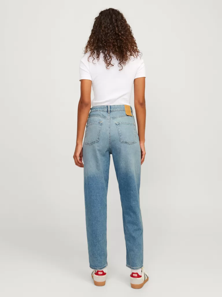 JACK & JONES Jeansy^JXLISBON MOM HW R4128 JEANS DNM Niebieski