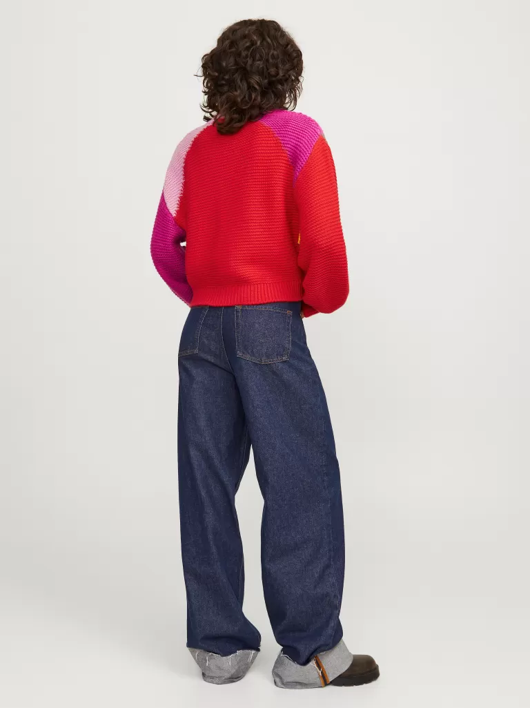 JACK & JONES Swetry^JXLOTTIE Kardigan Czerwony