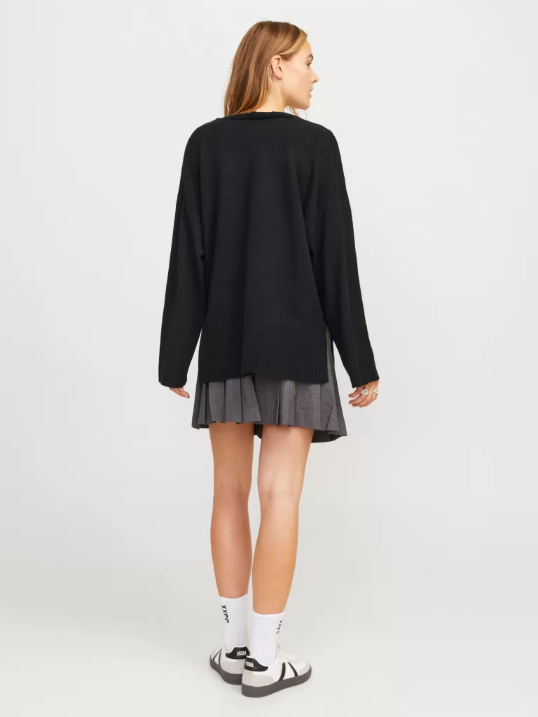 JACK & JONES Swetry^JXLUCCA Sweter wkładany przez głowę Czarny