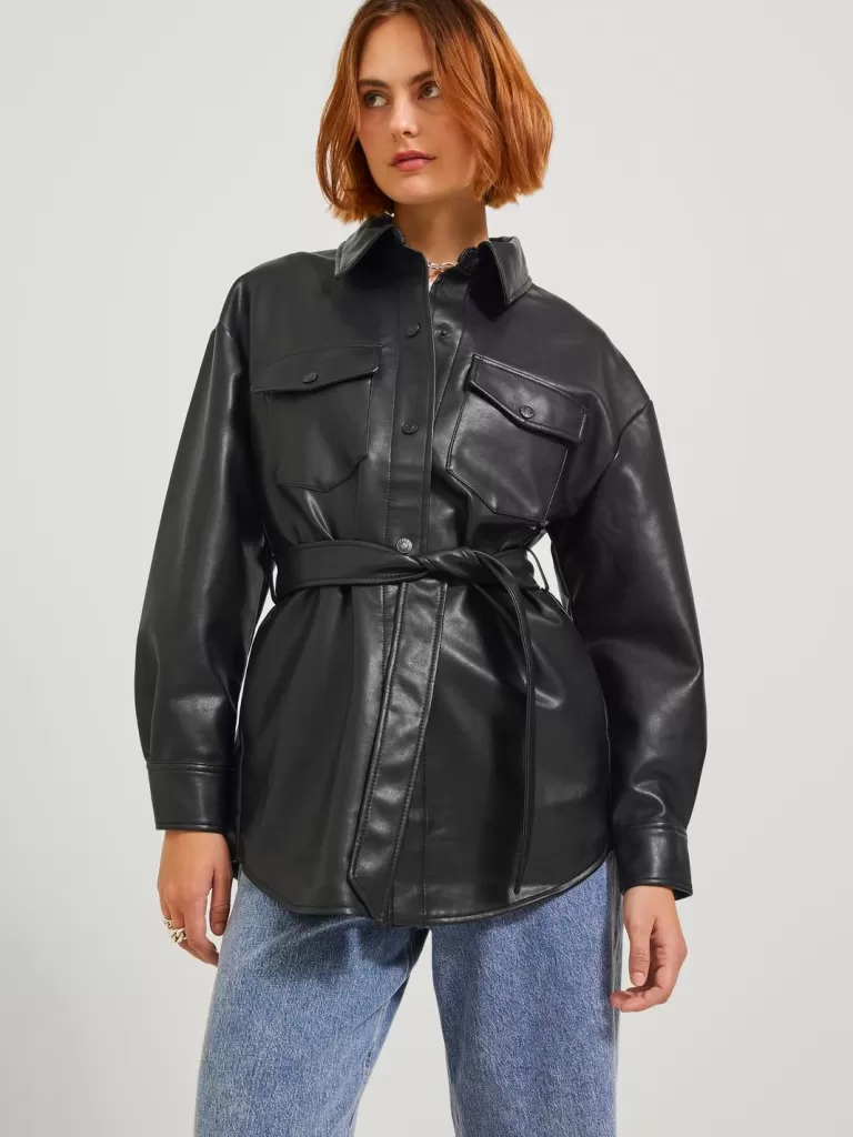 JACK & JONES Kurtki I Płaszcze | Koszule^JXLUNA Kurtka ze sztucznej skóry Czarny