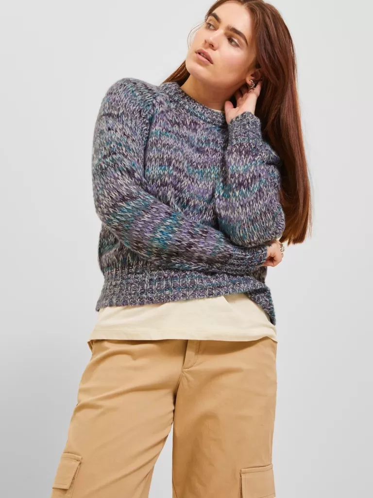 JACK & JONES Swetry^JXLUNA Sweter wkładany przez głowę Fioletowy