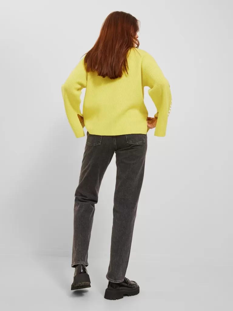 JACK & JONES Swetry^JXMAJA Sweter wkładany przez głowę Żółty