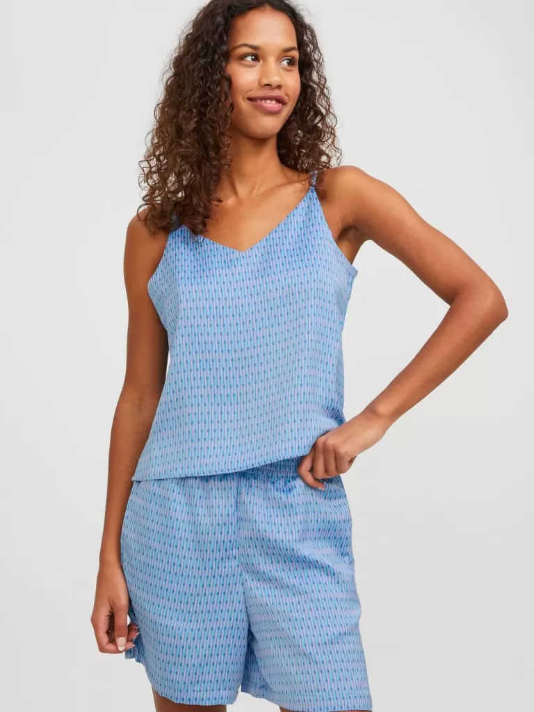 JACK & JONES Topy^JXMALIA Góra Niebieski