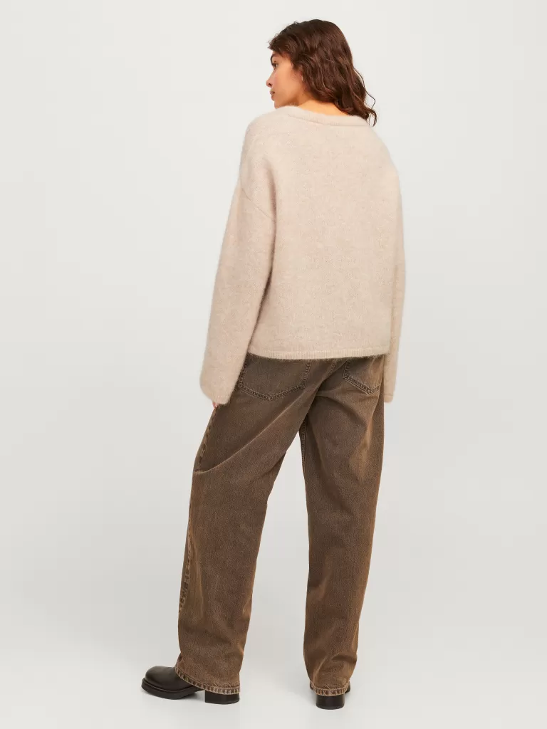 JACK & JONES Swetry^JXMARSHA Sweter wkładany przez głowę Beżowy