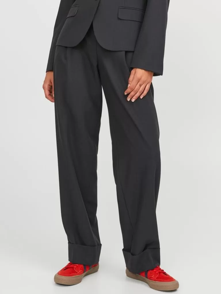 JACK & JONES Spodnie^JXMARY Fold-up Klasyczne spodnie Czarny