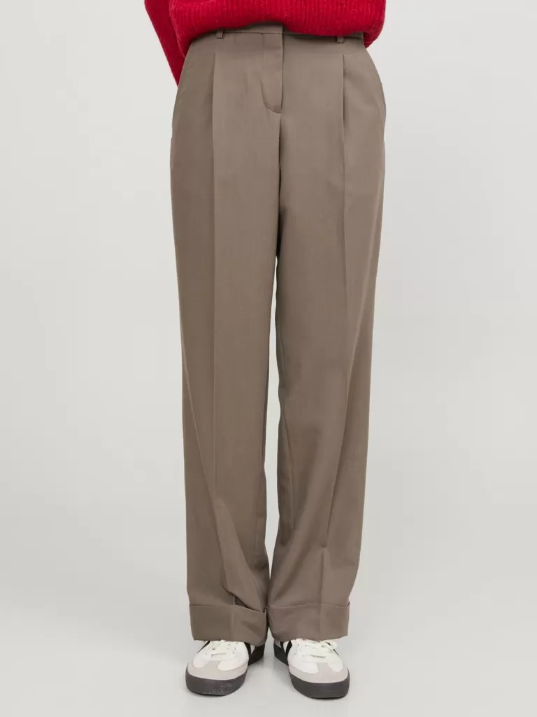 JACK & JONES Spodnie^JXMARY Fold-up Klasyczne spodnie Brązowy