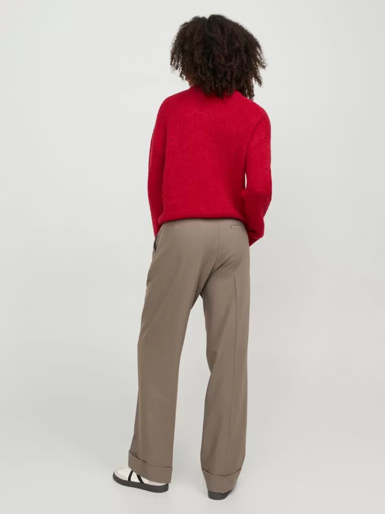 JACK & JONES Spodnie^JXMARY Fold-up Klasyczne spodnie Brązowy