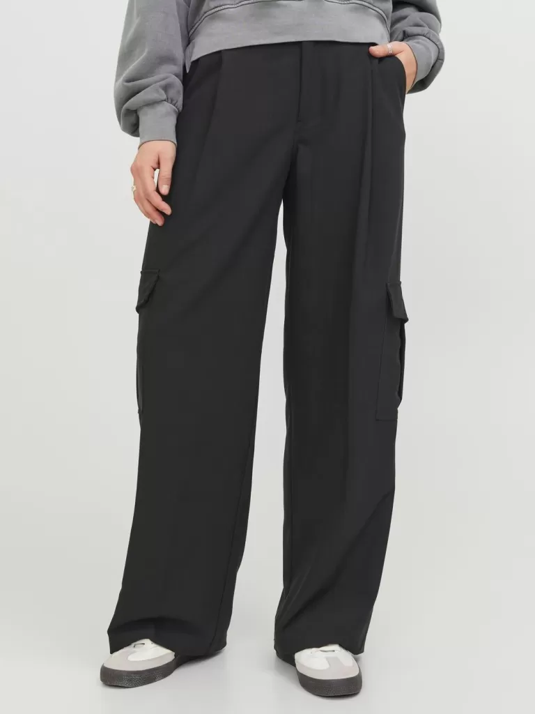 JACK & JONES Spodnie^JXMARY Spodnie bojówki Czarny