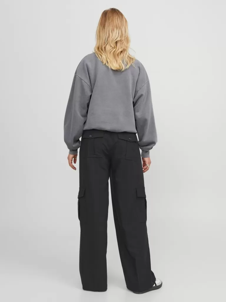 JACK & JONES Spodnie^JXMARY Spodnie bojówki Czarny