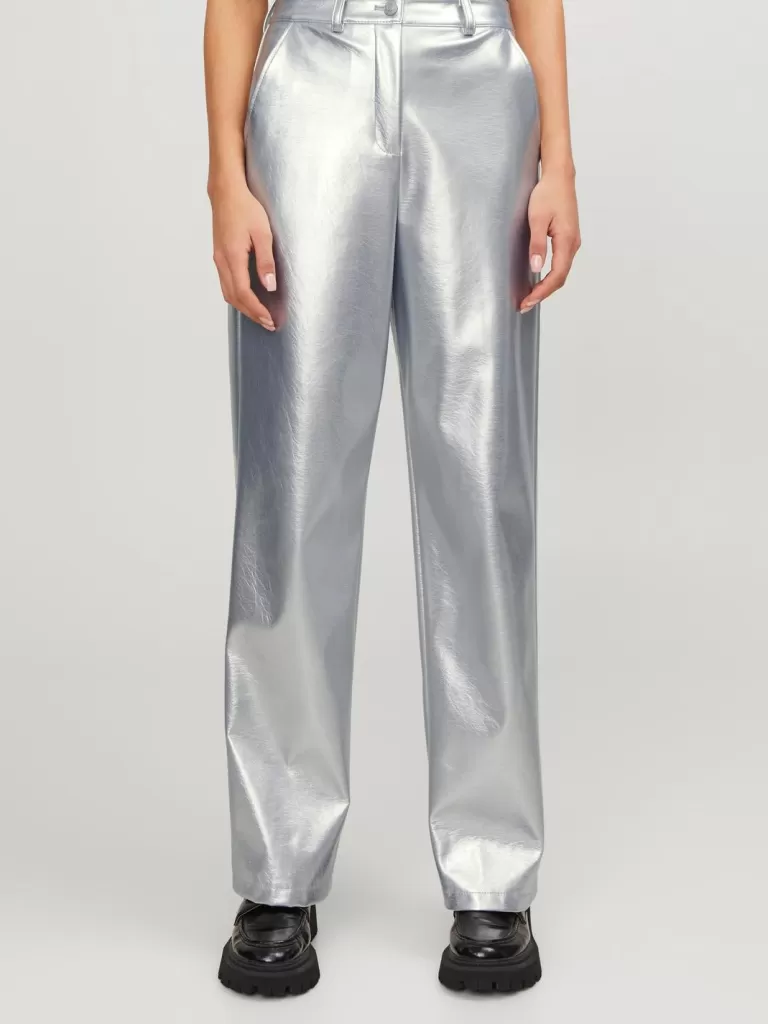 JACK & JONES Spodnie^JXMARY Spodnie ze sztucznej skóry Szary