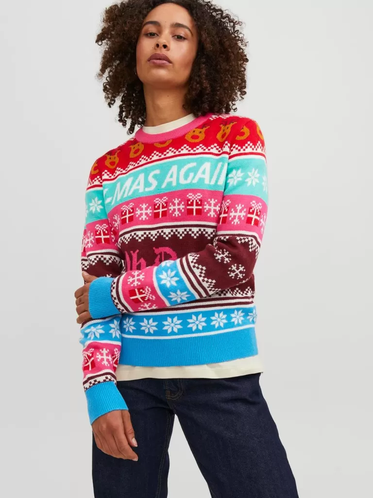 JACK & JONES Swetry^JXMAS Sweter wkładany przez głowę Niebieski
