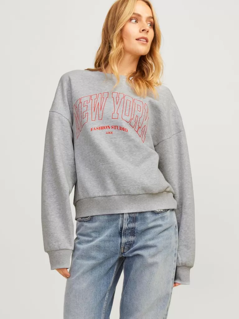 JACK & JONES Bluzy^JXMERLE Bluza Szary