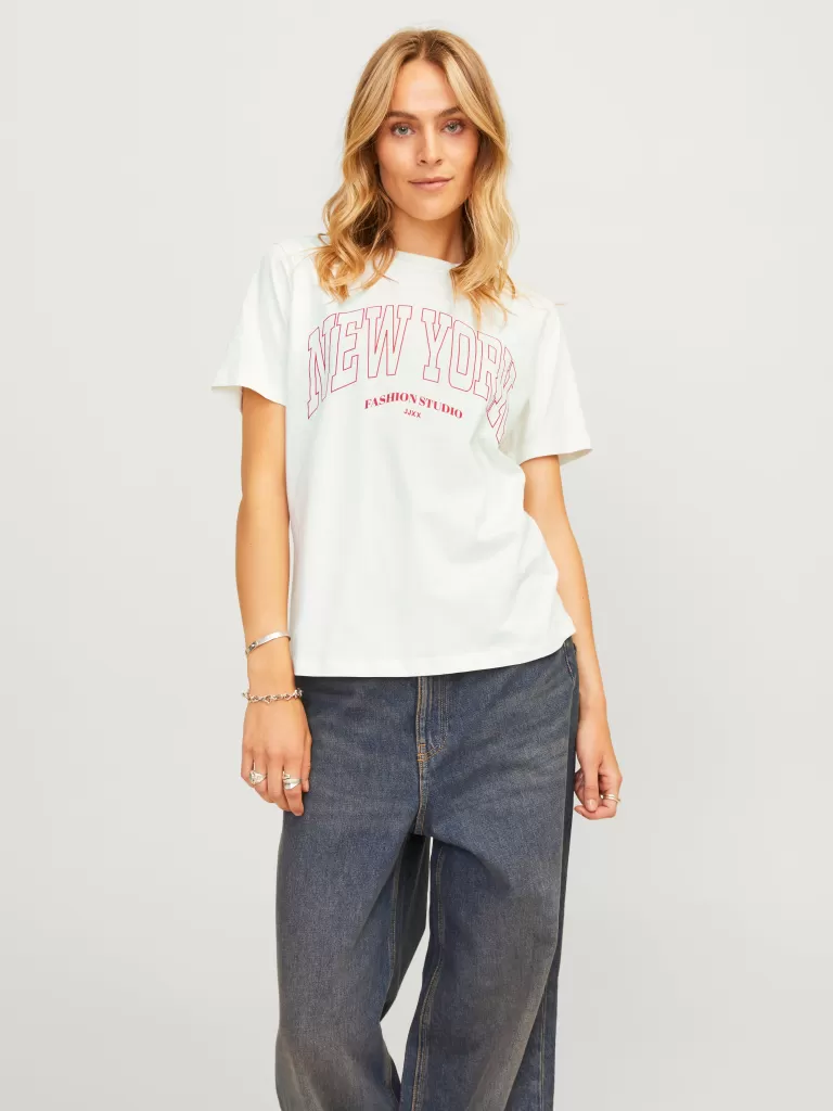 JACK & JONES Topy^JXMERLE T-shirt Biały