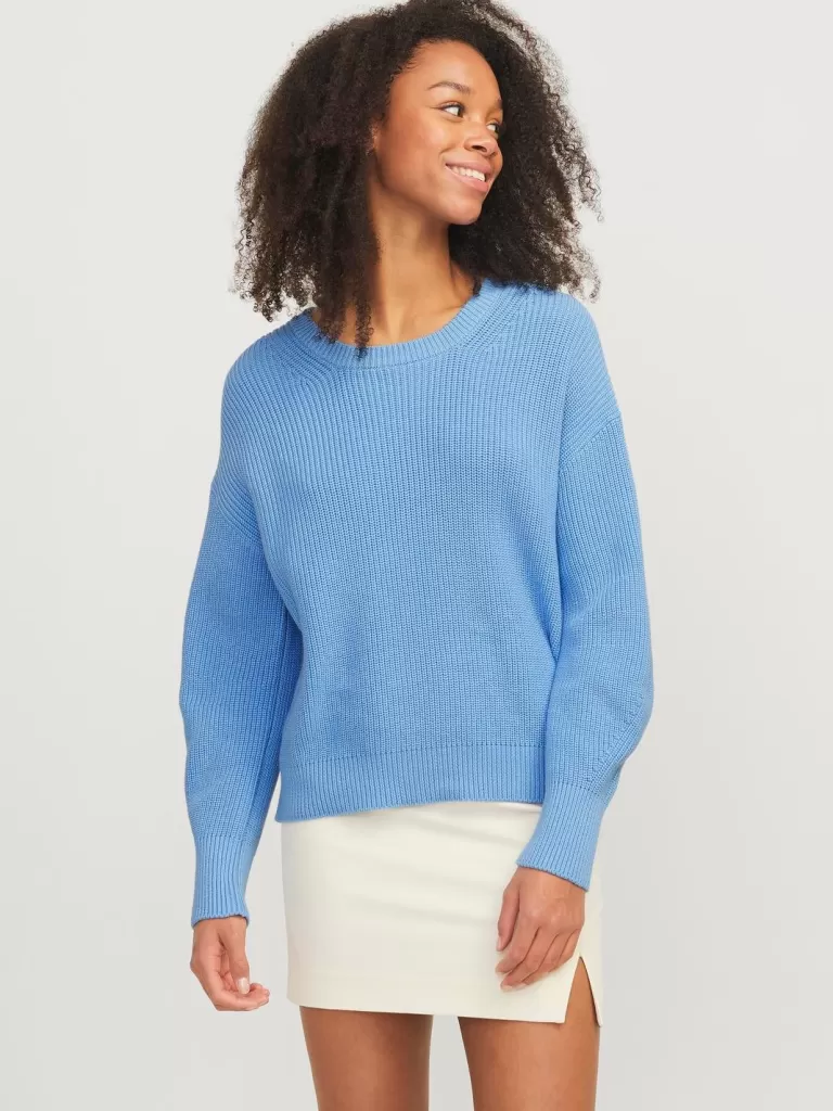 JACK & JONES Swetry^JXMILA Sweter wkładany przez głowę Niebieski