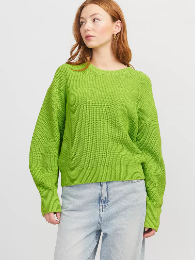 JACK & JONES Swetry^JXMILA Sweter wkładany przez głowę Zielony