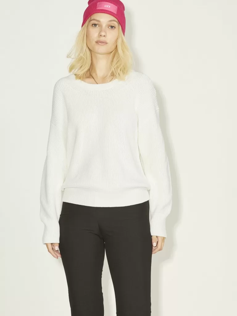 JACK & JONES Swetry^JXMILA Sweter wkładany przez głowę Biały