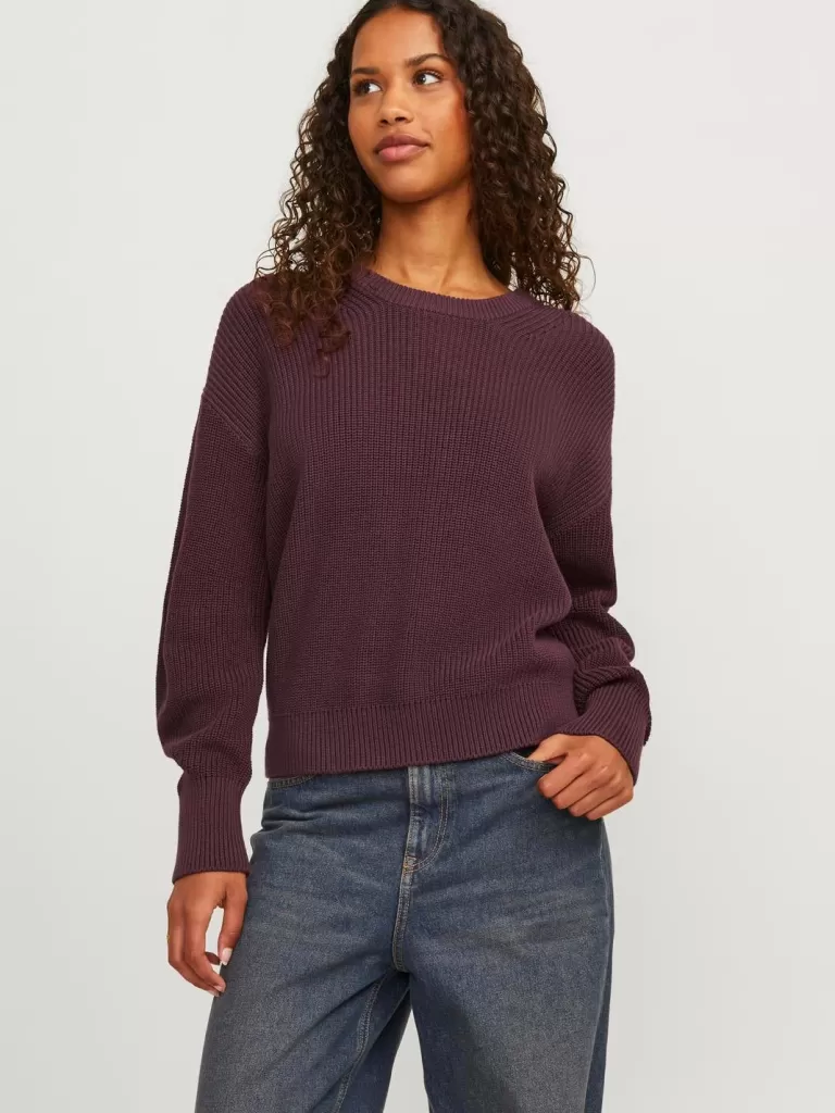 JACK & JONES Swetry^JXMILA Sweter wkładany przez głowę Czerwony
