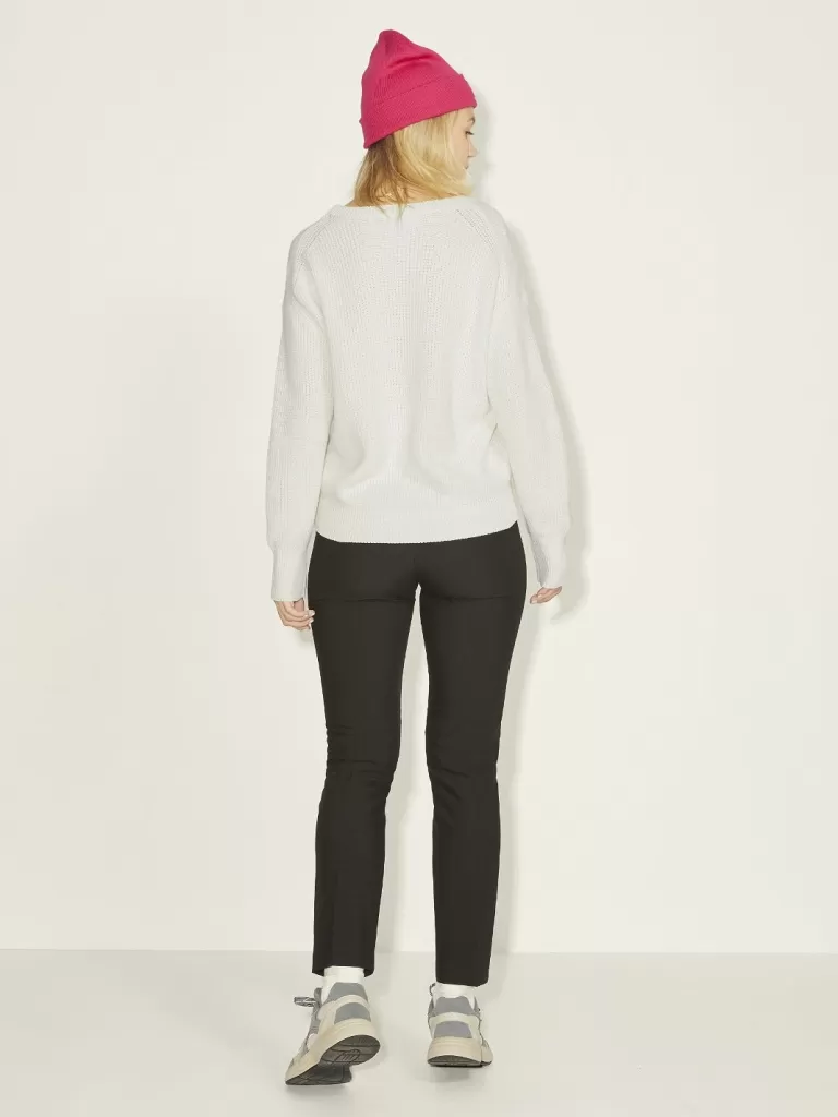 JACK & JONES Swetry^JXMILA Sweter wkładany przez głowę Biały
