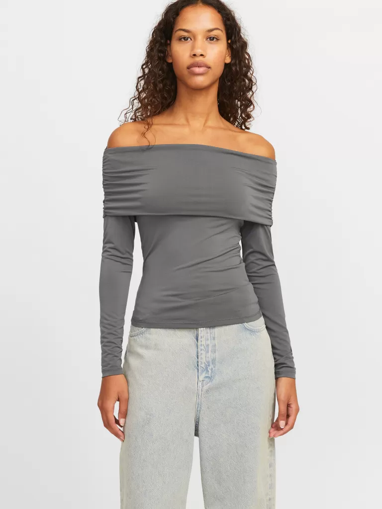 JACK & JONES Topy^JXMILLE Góra Szary