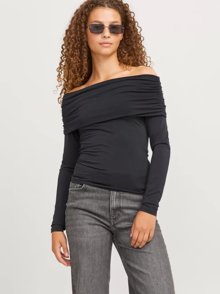 JACK & JONES Topy^JXMILLE Góra Czarny