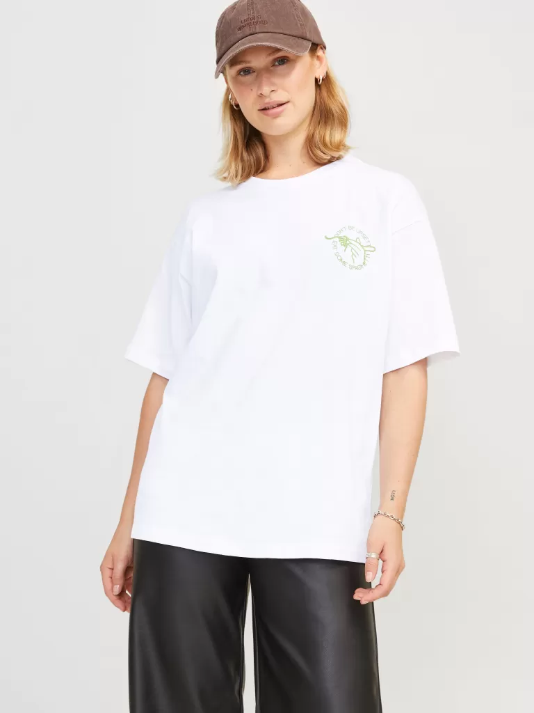 JACK & JONES Topy^JXMILLOW T-shirt Biały