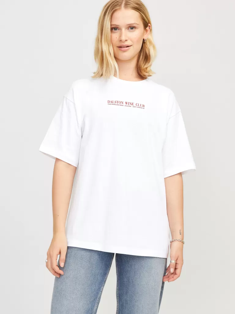JACK & JONES Topy^JXMILLOW T-shirt Biały