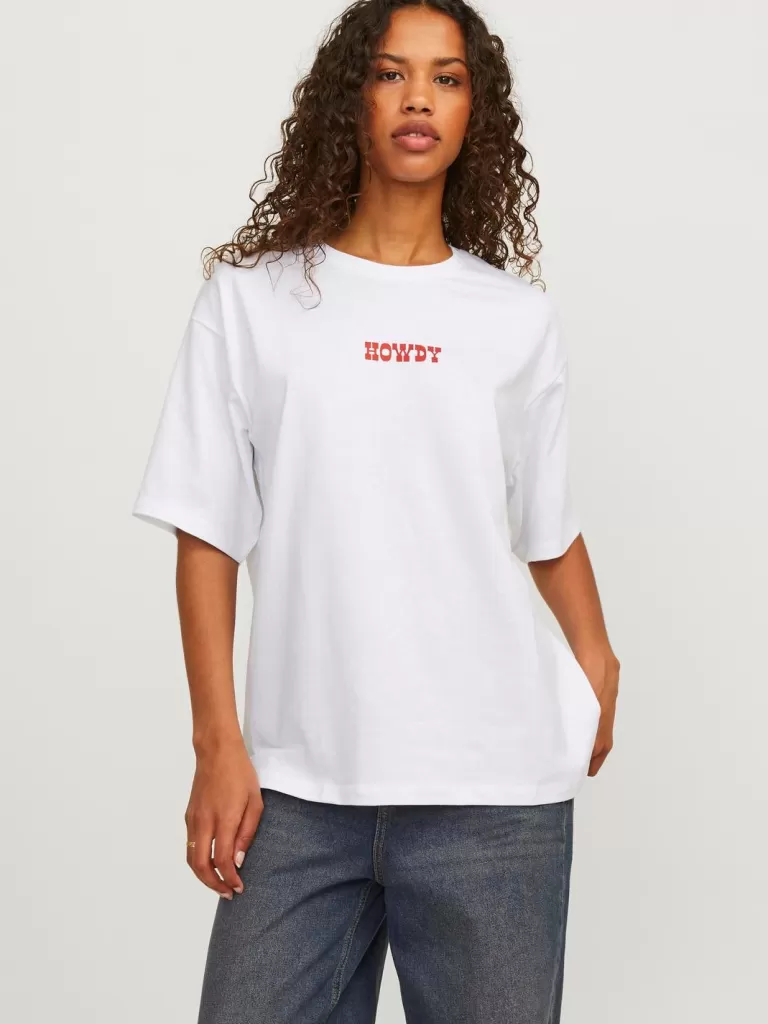 JACK & JONES Topy^JXMILLOW T-shirt Biały