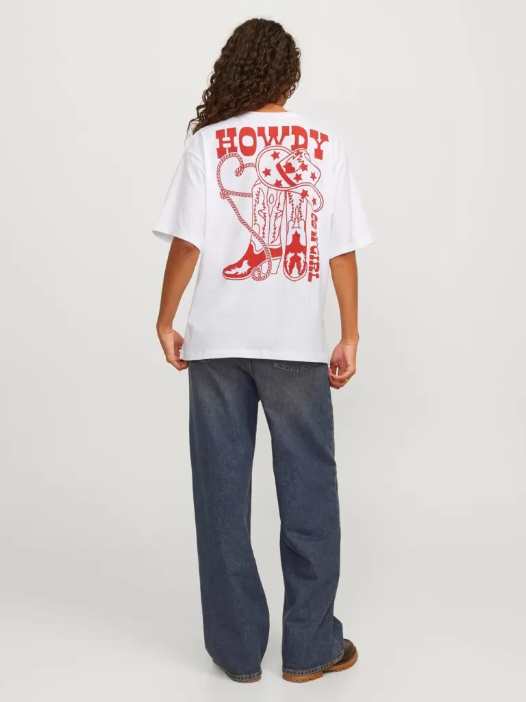 JACK & JONES Topy^JXMILLOW T-shirt Biały