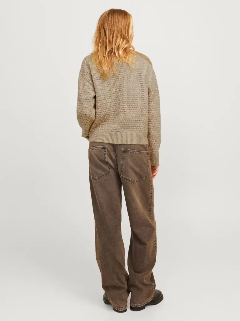 JACK & JONES Swetry^JXMILLY Sweter wkładany przez głowę Brązowy