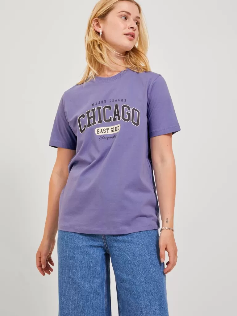 JACK & JONES Topy^JXNAOMI T-shirt Fioletowy