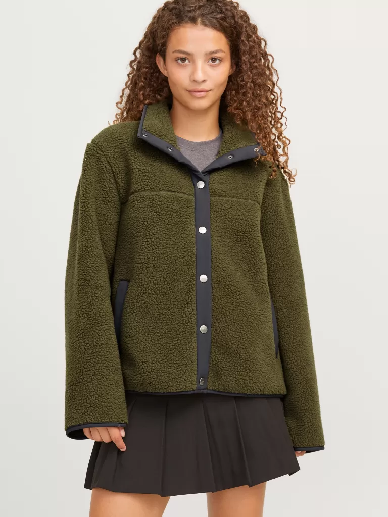 JACK & JONES Kurtki I Płaszcze^JXNELLIE Kurtka pluszowa Zielony