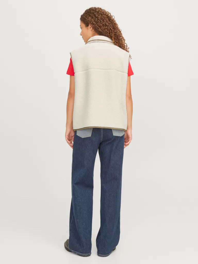 JACK & JONES Kurtki I Płaszcze^JXNELLIE Pluszowa kamizelka Biały