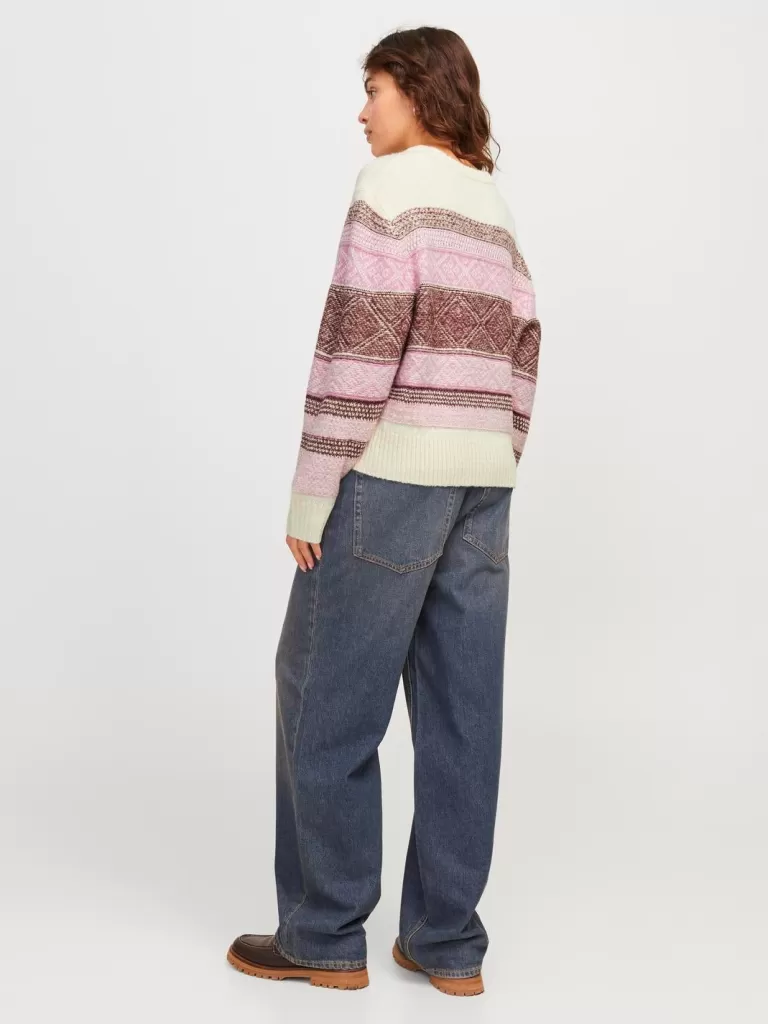 JACK & JONES Swetry^JXNILA Sweter wkładany przez głowę Róży